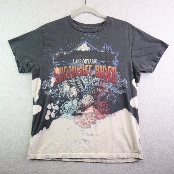 modish rebel Tops - Modish Rebel Shirt Womens Medium Black Lake Ontario Midnight Rider Distressed